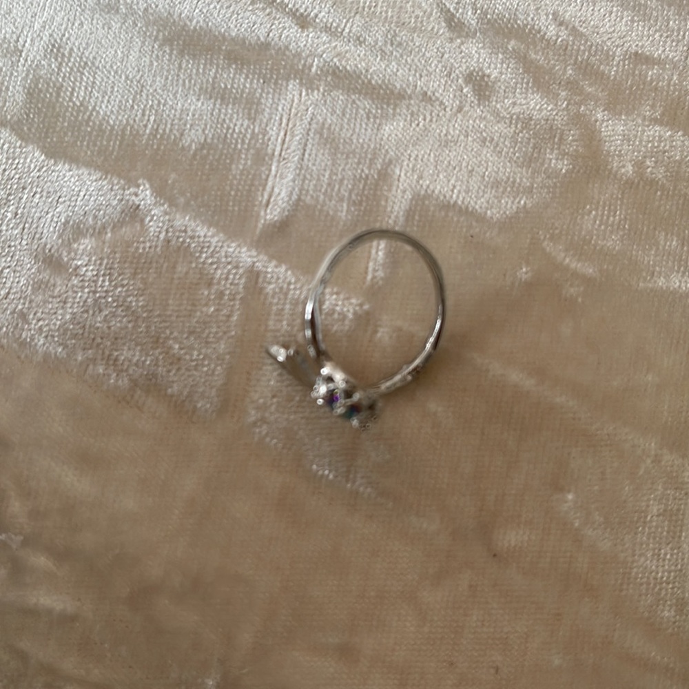Silvertone gem ring - Picture 5 of 5